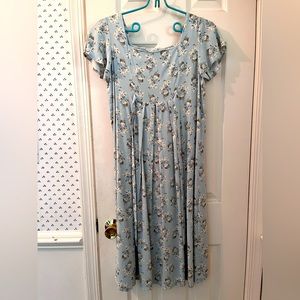 Never worn! Jonathan Martin floral midi dress baby blue